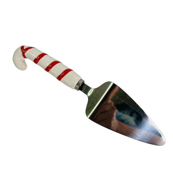 Christmas Pie Cake Server Cheese Knife Set Ceramic Handle Stainless Steel Holly - Picture 6 of 9